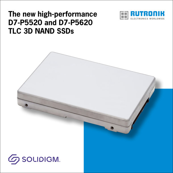Most advanced storage technology High-performance TLC 3D NAND SSDs from Solidigm are available soon at Rutronik